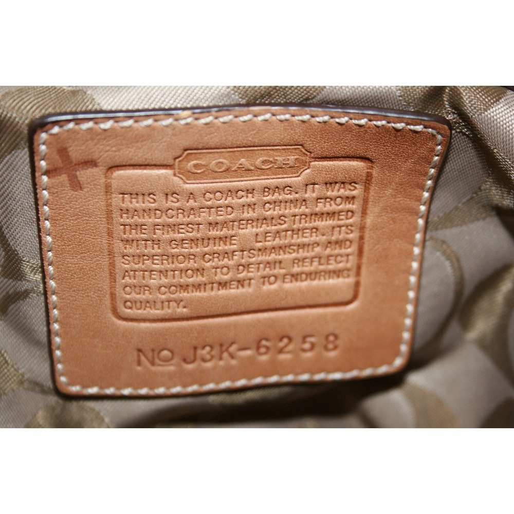Coach Tan Nylon Double Pocket Drawstring Women's Backpack Purse Bag 6258 - Picture 9 of 12